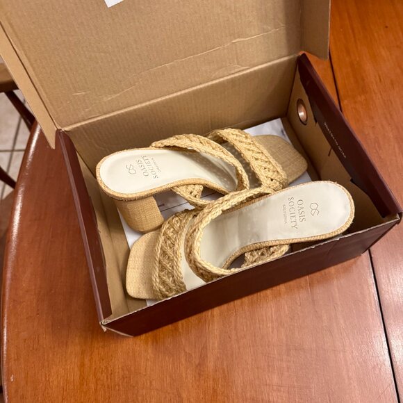 Oasis Society Barbara Woven Heels in Wheat -- Size 7.5 -- NWT/NIB - Picture 4 of 9